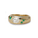Bespoke - 18ct Yellow Gold Dome Ring with Emeralds and Diamonds