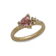 Yellow Gold Ring with a Pink Madagascan Sapphire and Diamonds