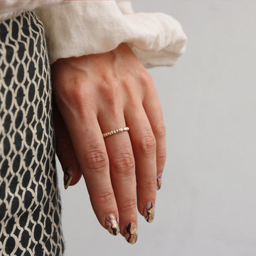 Hannah Felicity Dunne 9ct Yellow Gold Slim Rock Ring With Diamonds