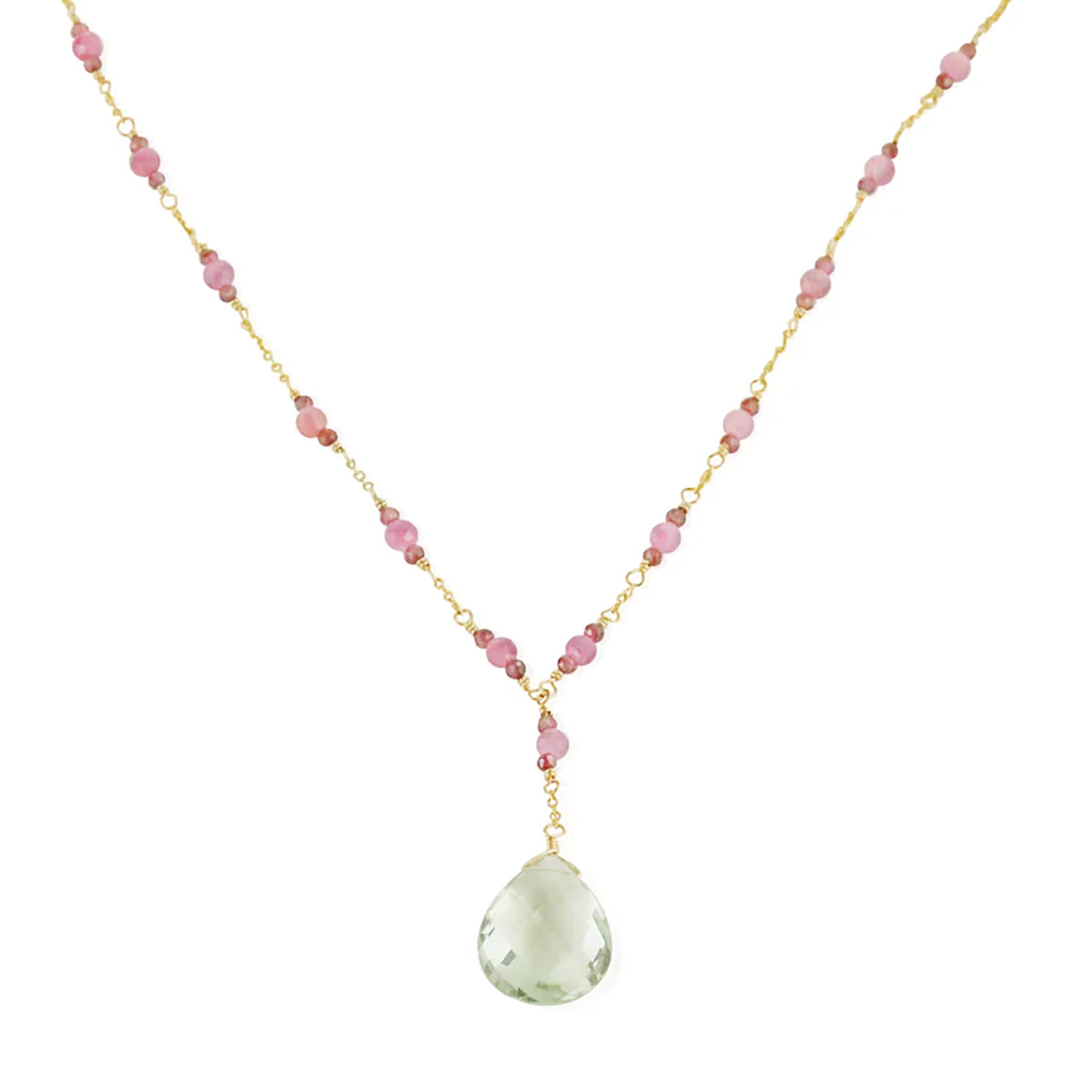 Mounir Pink Tourmaline and Green Amethyst Necklace