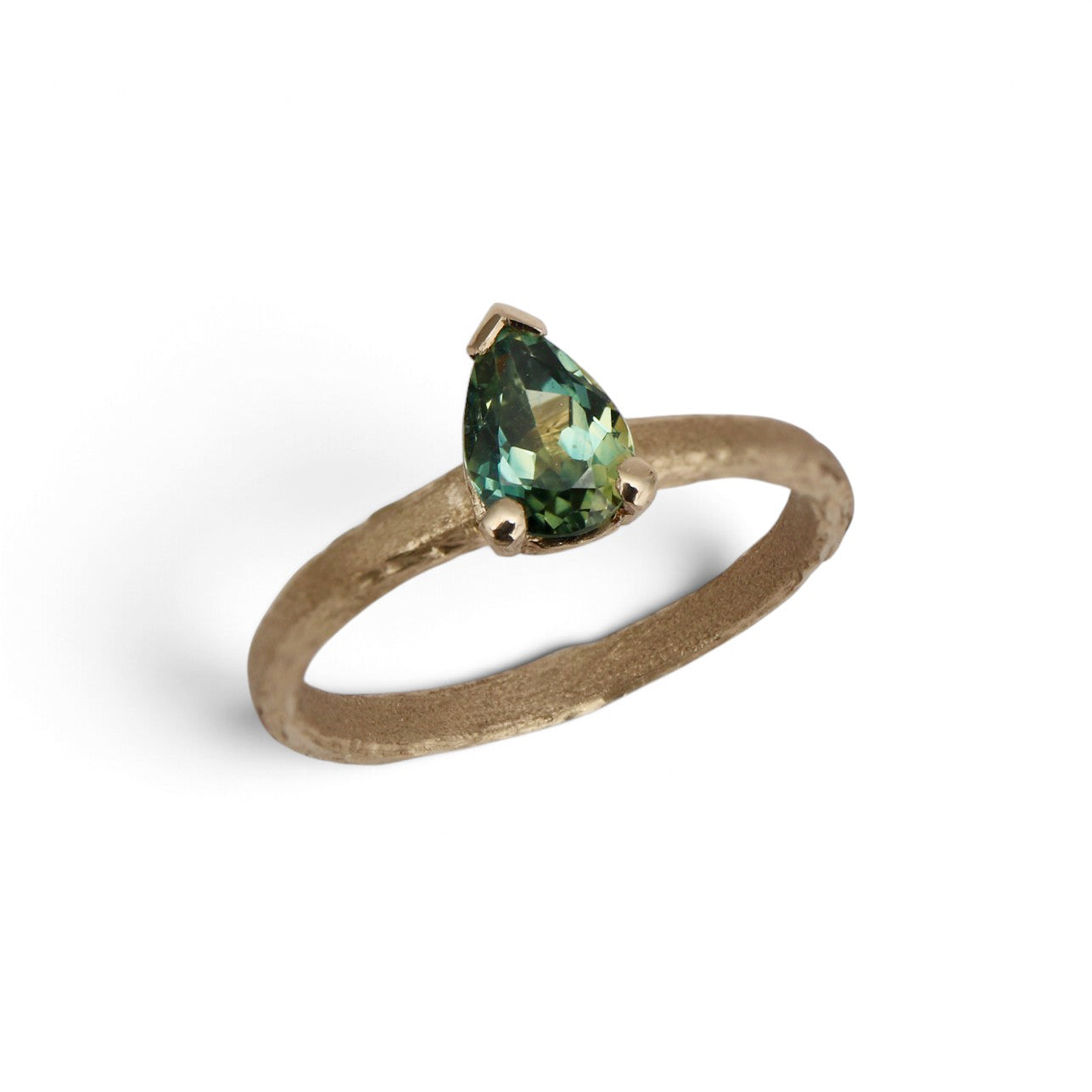 Outlet Diana Porter Green Pear Sapphire Yellow Gold Ring