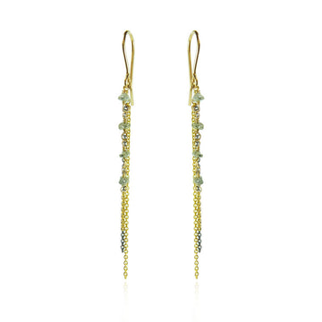 Mounir Gold-plated Silver and Diamond Chain Earrings