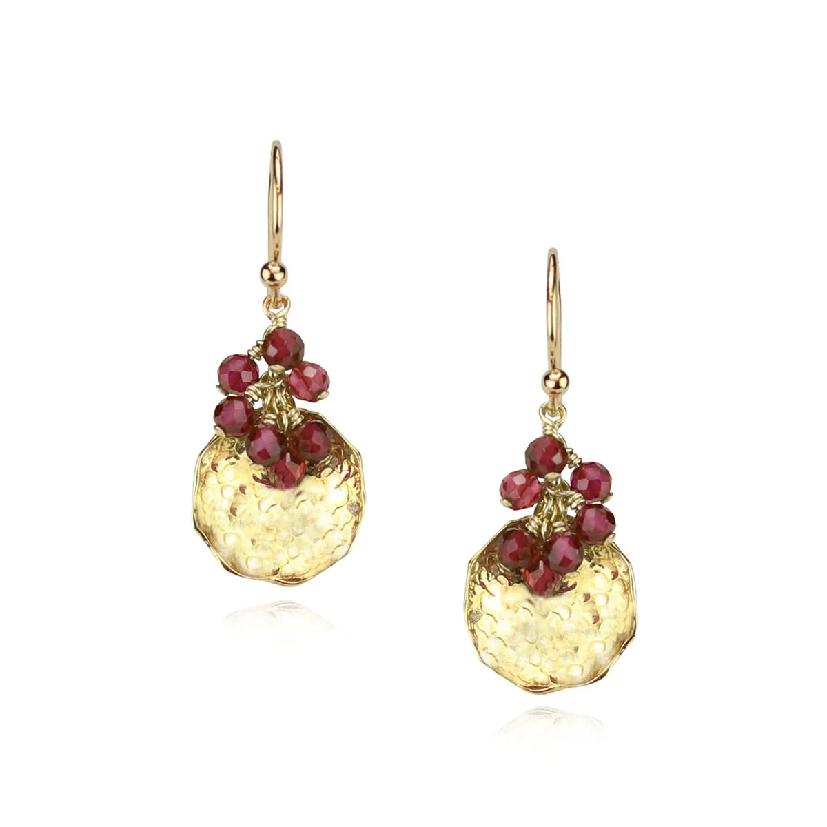 Mounir Garnet Disc Gold-plated Drop Earrings