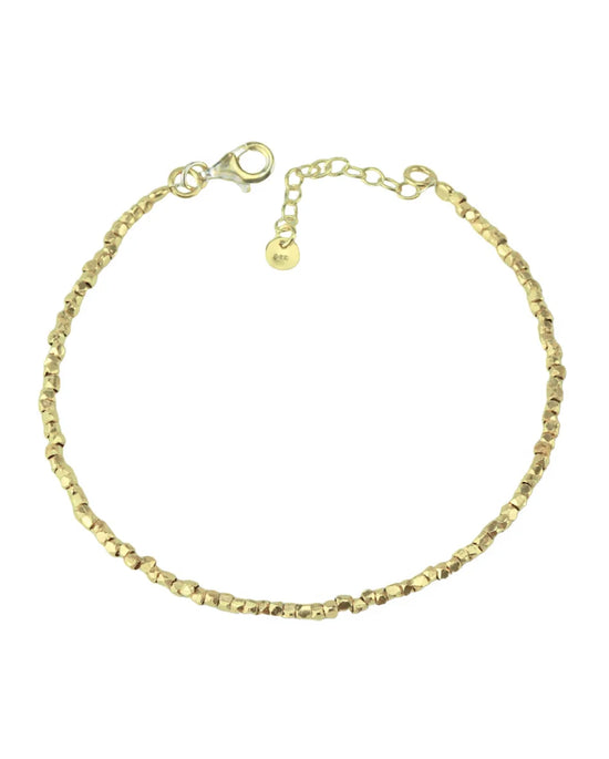 Mounir Gold-plated Faceted Nugget Bead Bracelet