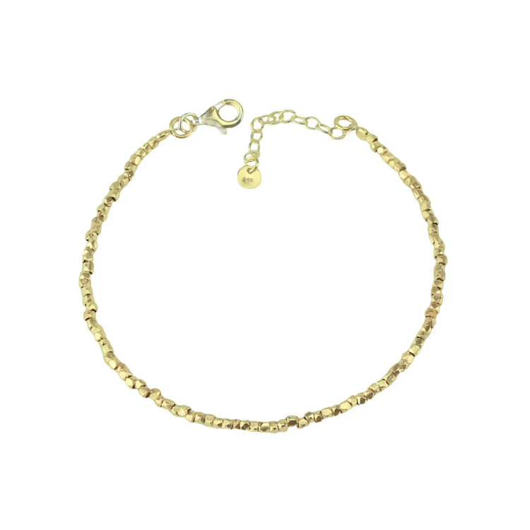 Mounir Gold-plated Faceted Nugget Bead Bracelet