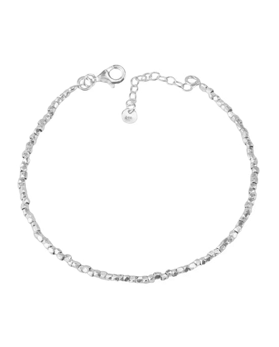 Mounir Silver Faceted Nugget Bead Bracelet