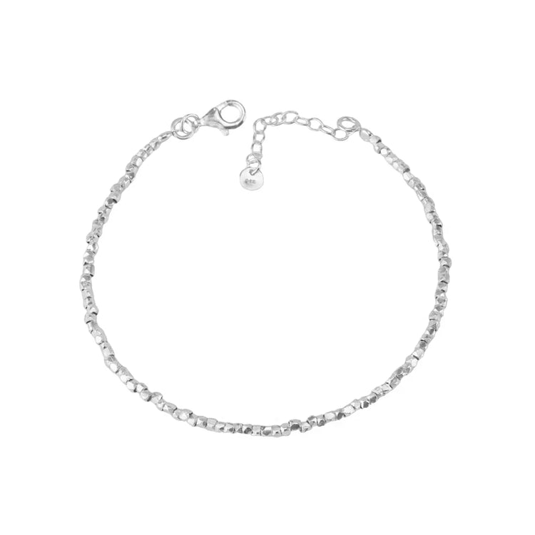 Mounir Silver Faceted Nugget Bead Bracelet