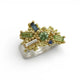 Hannah Bedford Spina Ring in Silver and 18ct Yellow Gold with Sapphires, Diamonds