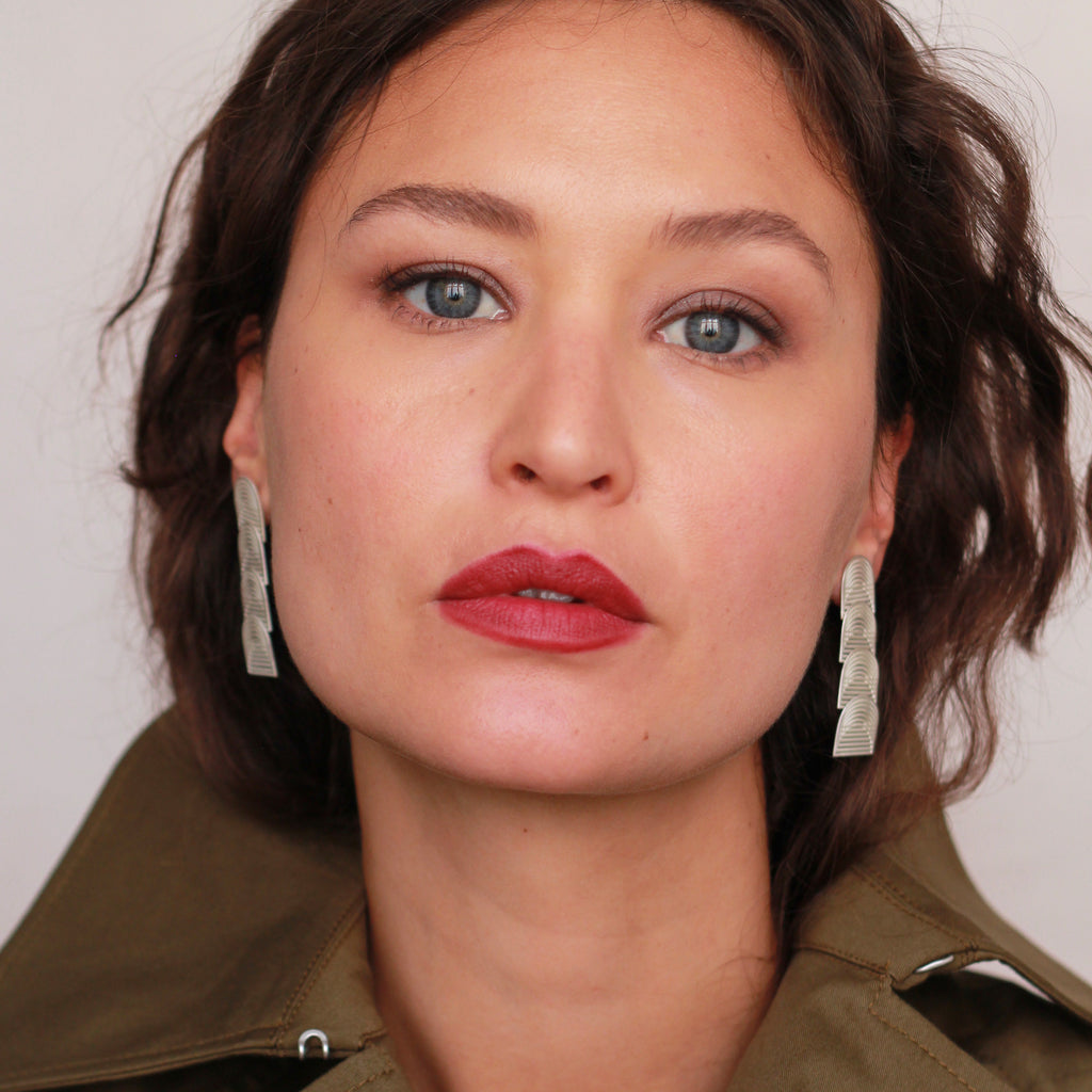 Sarah Straussberg Harriet Silver Long Earrings