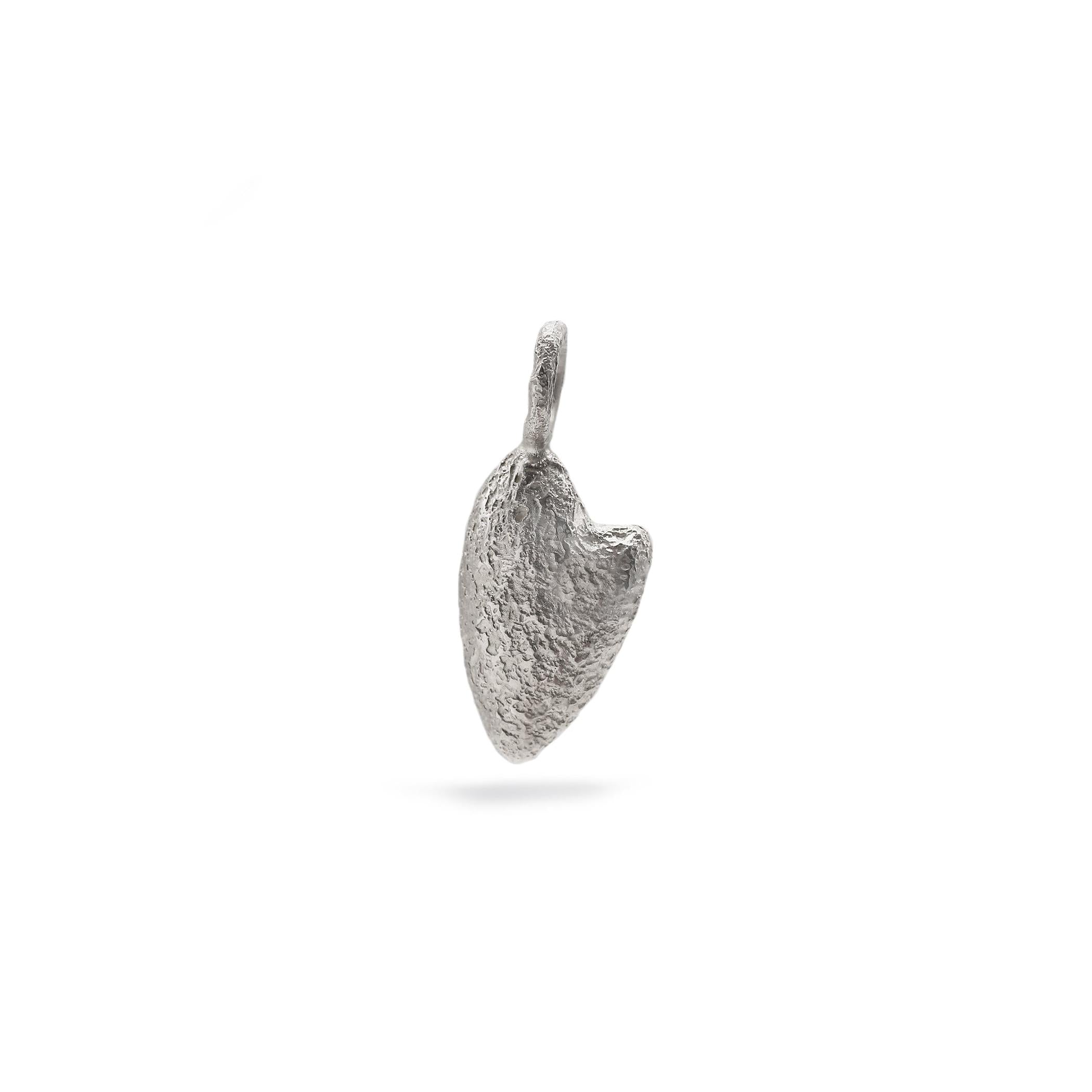 Reflect Chunky Textured Silver Heart Charm