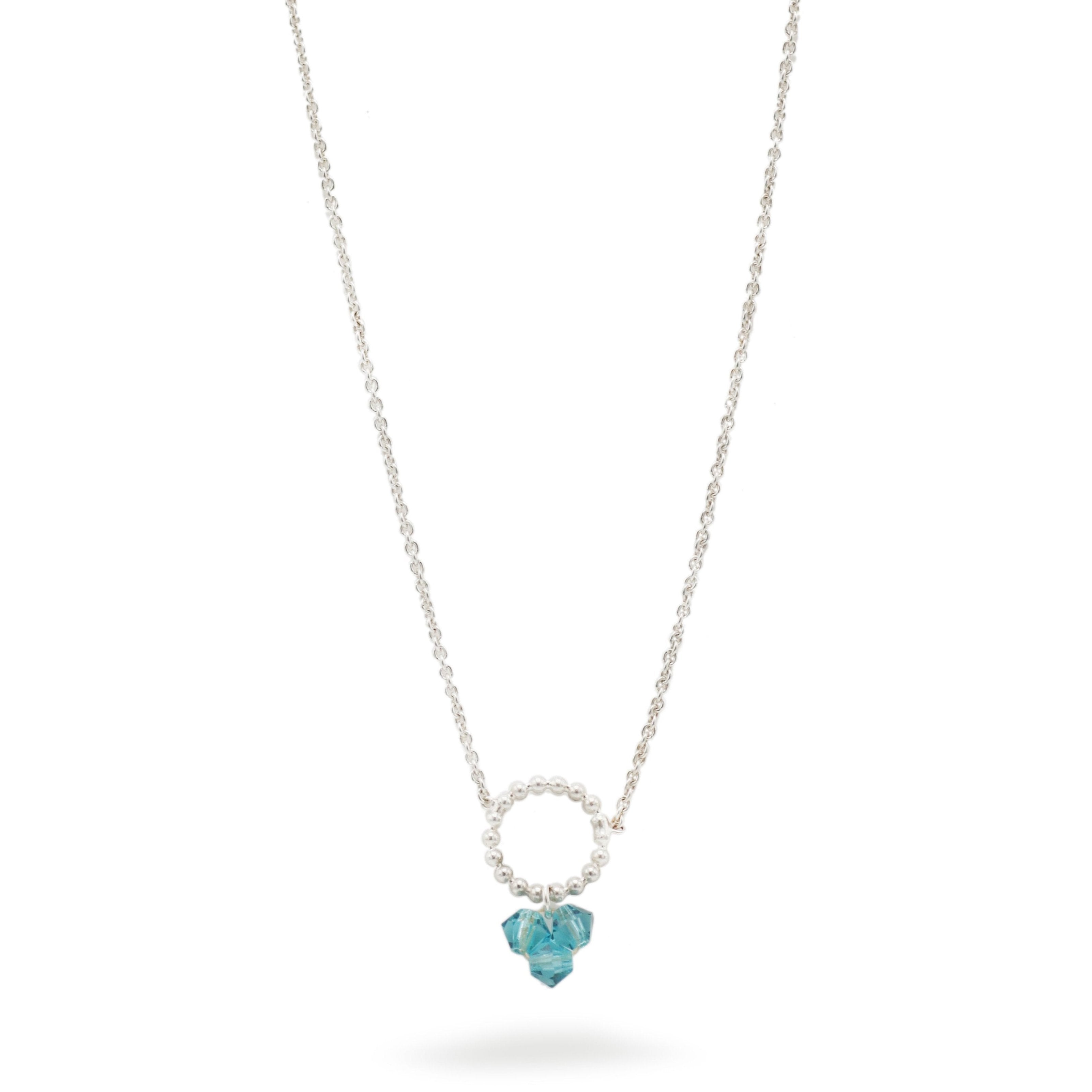 Hester Zagt Turquoise Blue Crystal Silver Pendant
