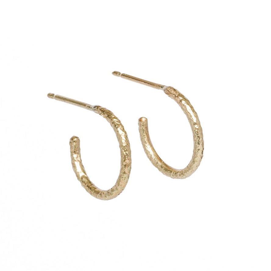 Maya Selway Textured 18ct Gold Hoop Earrings