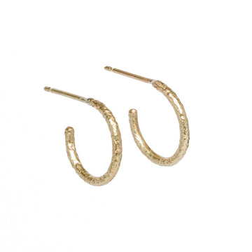 Maya Selway Textured 18ct Gold Hoop Earrings