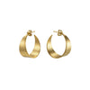 Gold hoop earrings on a white background