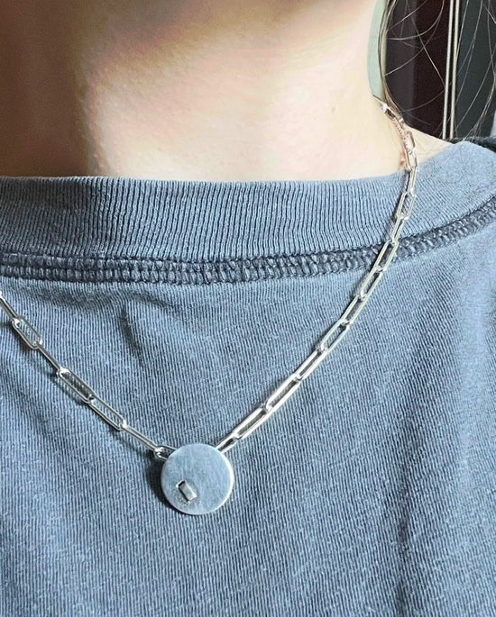 Olivia Jane Silver Buckle Pendant with Paperclip Chain