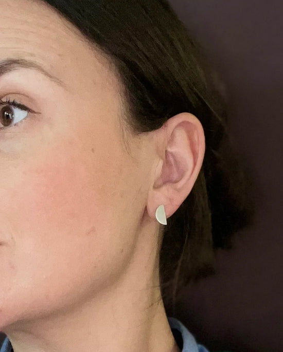 Olivia Jane Silver Opposite Semi-Circle Studs