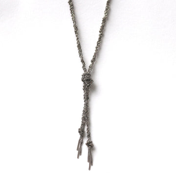 Outlet - Claudia Milic Long Knot necklace in Silver