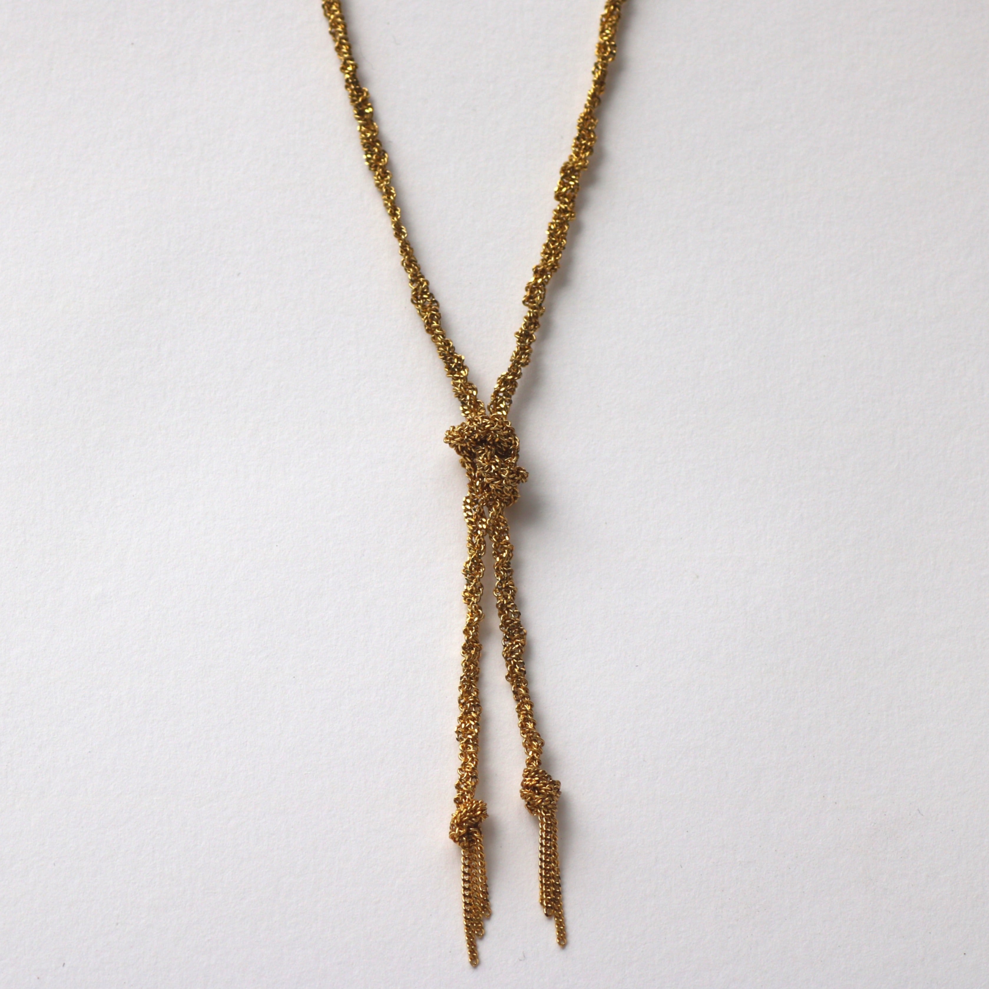 Outlet - Claudia Milic Long Knot Necklace Yellow Gold Plated