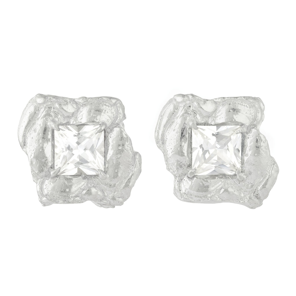 Loveness Lee Silver Deti White Sapphire Argenti Earrings