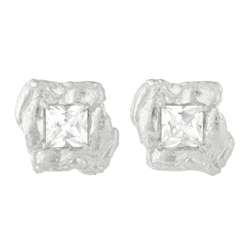 Loveness Lee Silver Deti White Sapphire Argenti Earrings