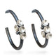 Jenifer Wall Oxidised Silver and Palladium Leaf Pod Hoop Earrings