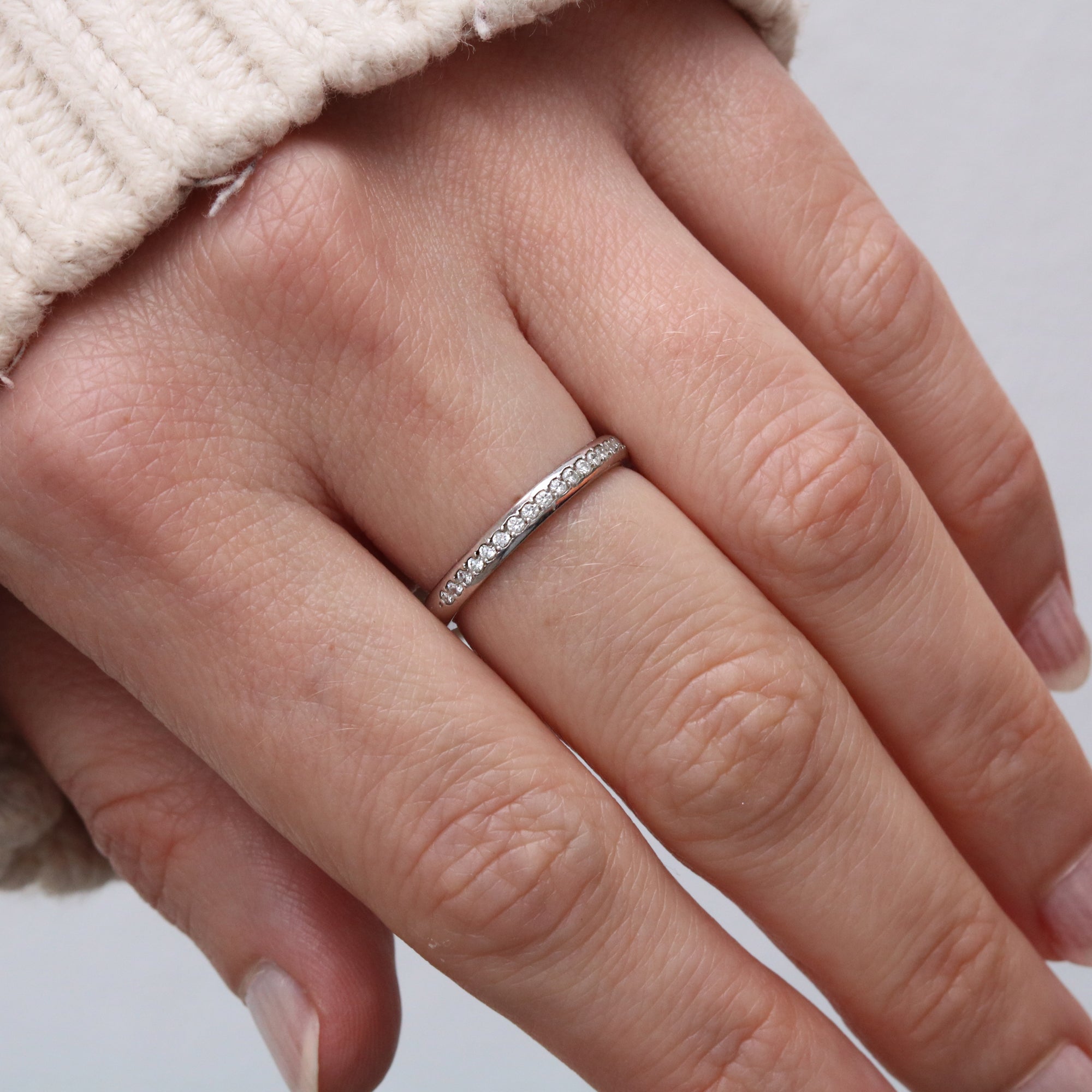Outlet Jacob Issacharoff 18ct White Gold Half Eternity Ring
