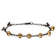 Jenifer Wall Oxidised silver Bracelet with Yellow Gold Leaf Pods