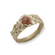 Yellow Gold Molten Ring set with a Brown Shield Rose Cut Diamond
