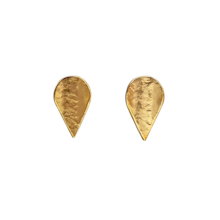 Cara Tonkin Komorebi Leaf Stud Earrings in Gold Vermeil