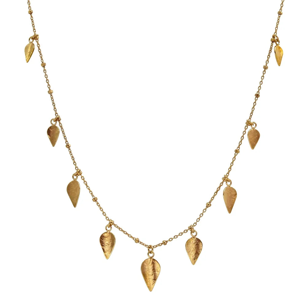 Cara Tonkin Komorebi Scattered Leaves Necklace in Gold Vermeil