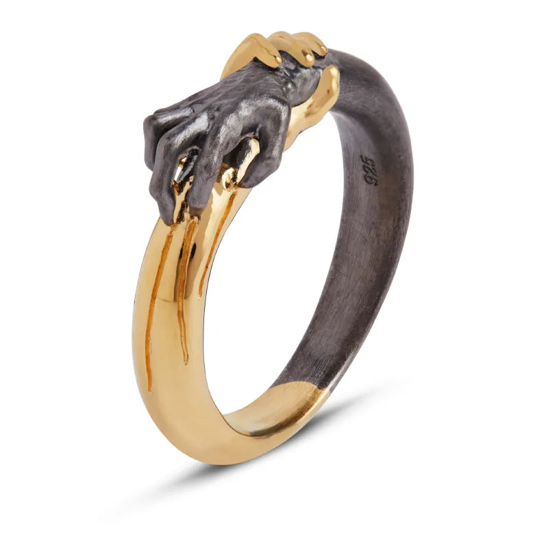 Kasun London Touch No Evil Black and Gold Ring - SOLD