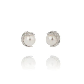 Aurum Silver with White Pearl Kolga Earrings