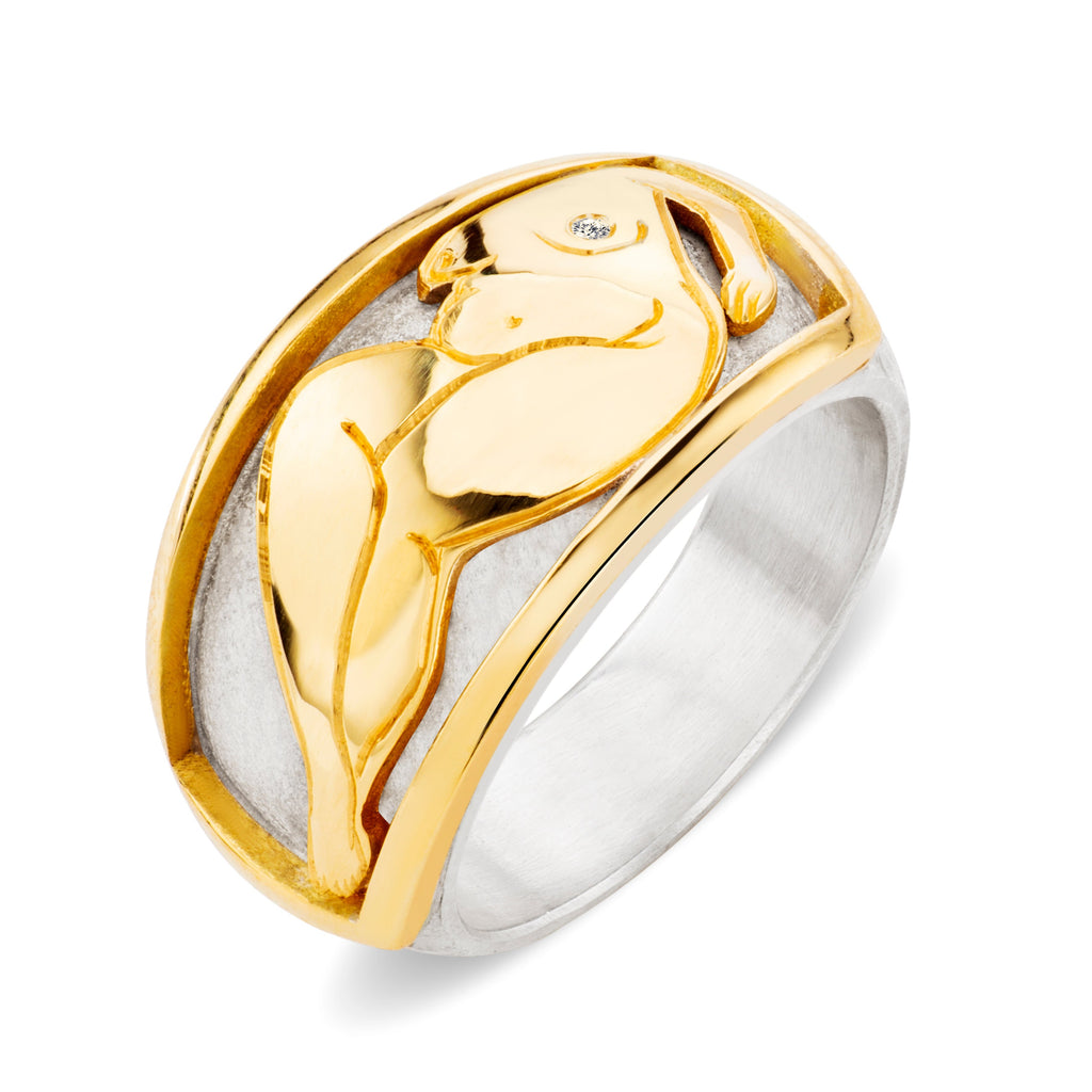 Lara Stafford-Deitsch Polly Silver and 18ct Yellow Gold Signet Ring