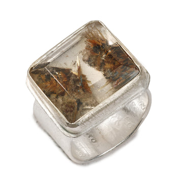 Lucy Spink Golden Rutile Quartz Silver Ring