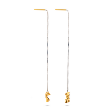 Lara Stafford-Deitsch Silver and 18ct Yellow Gold Threaded Earrings