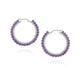Mounir Large Amethyst Bead Silver Hoop Earrings
