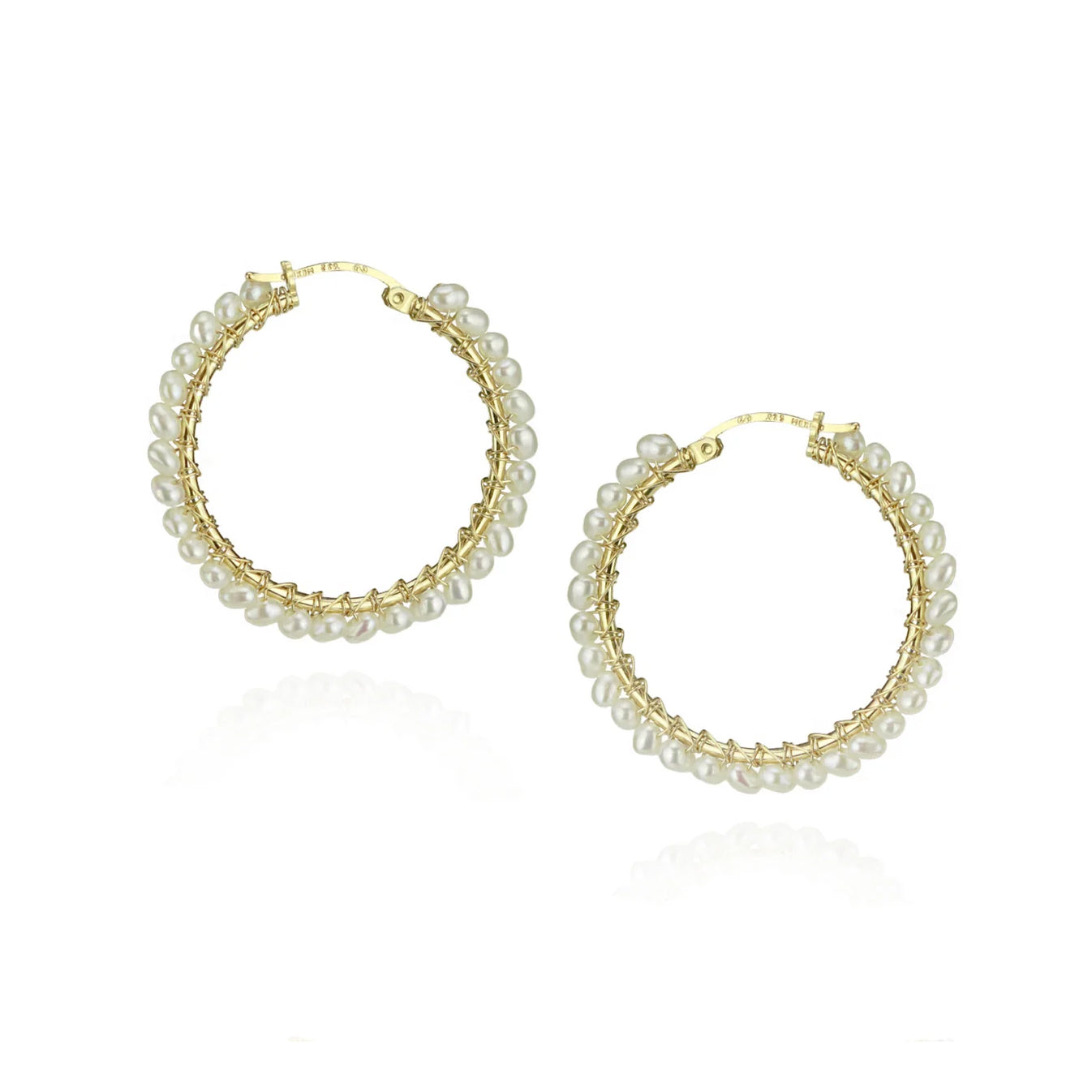 Mounir Large Pearl Hoop Earrings
