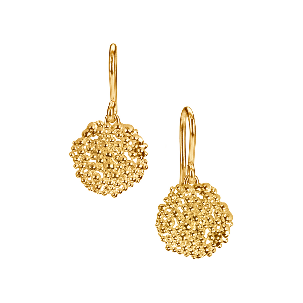 Hannah Bedford Large Gold Plated Berry Drop Earrings