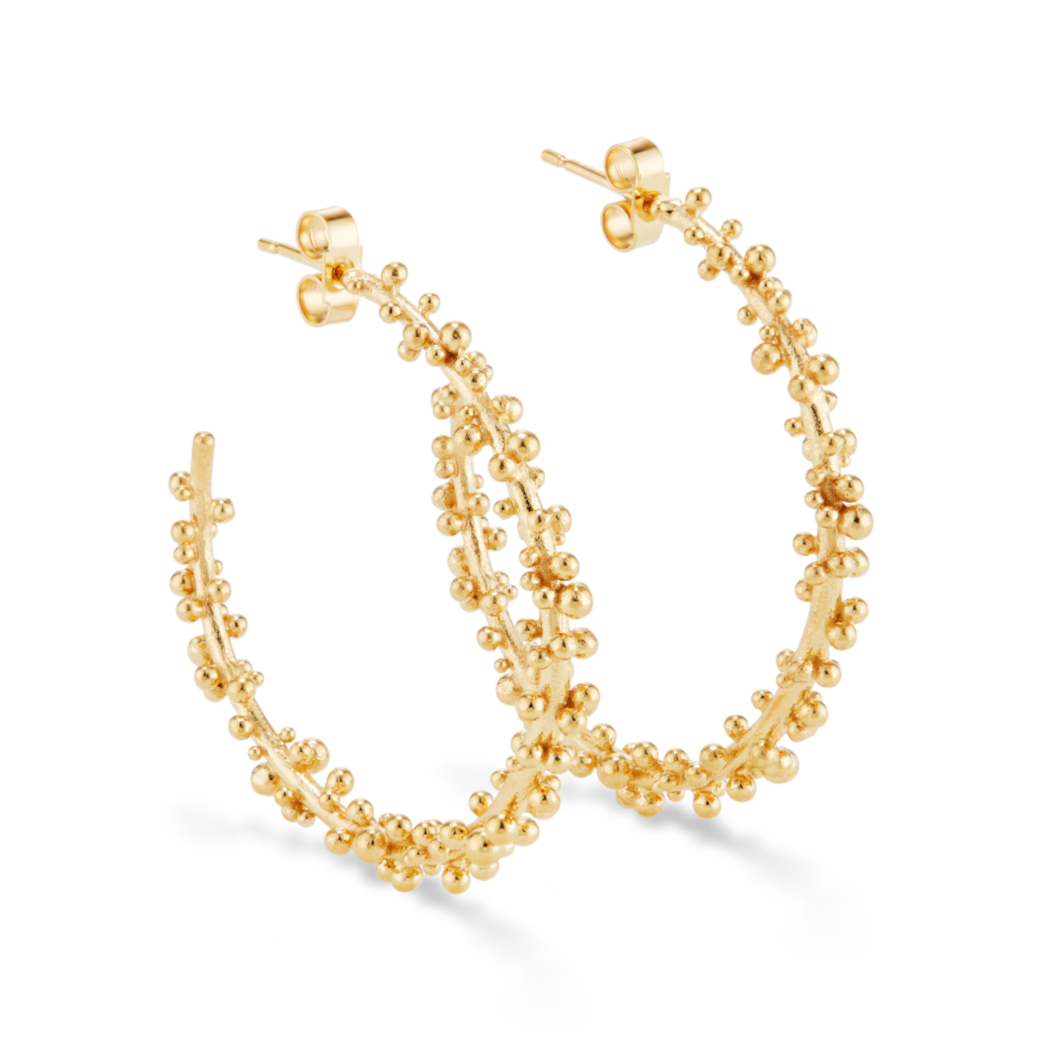 Hannah Bedford Large Gold Plated Granule Hoop