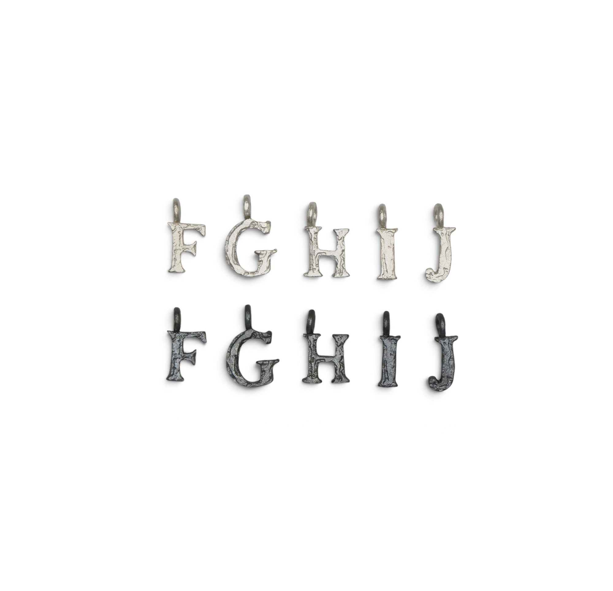 Silver Strata Textured Letter Pendant