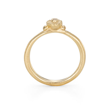Mim Best 9ct Yellow Gold Teeny Tiny Sunray Diamond Ring