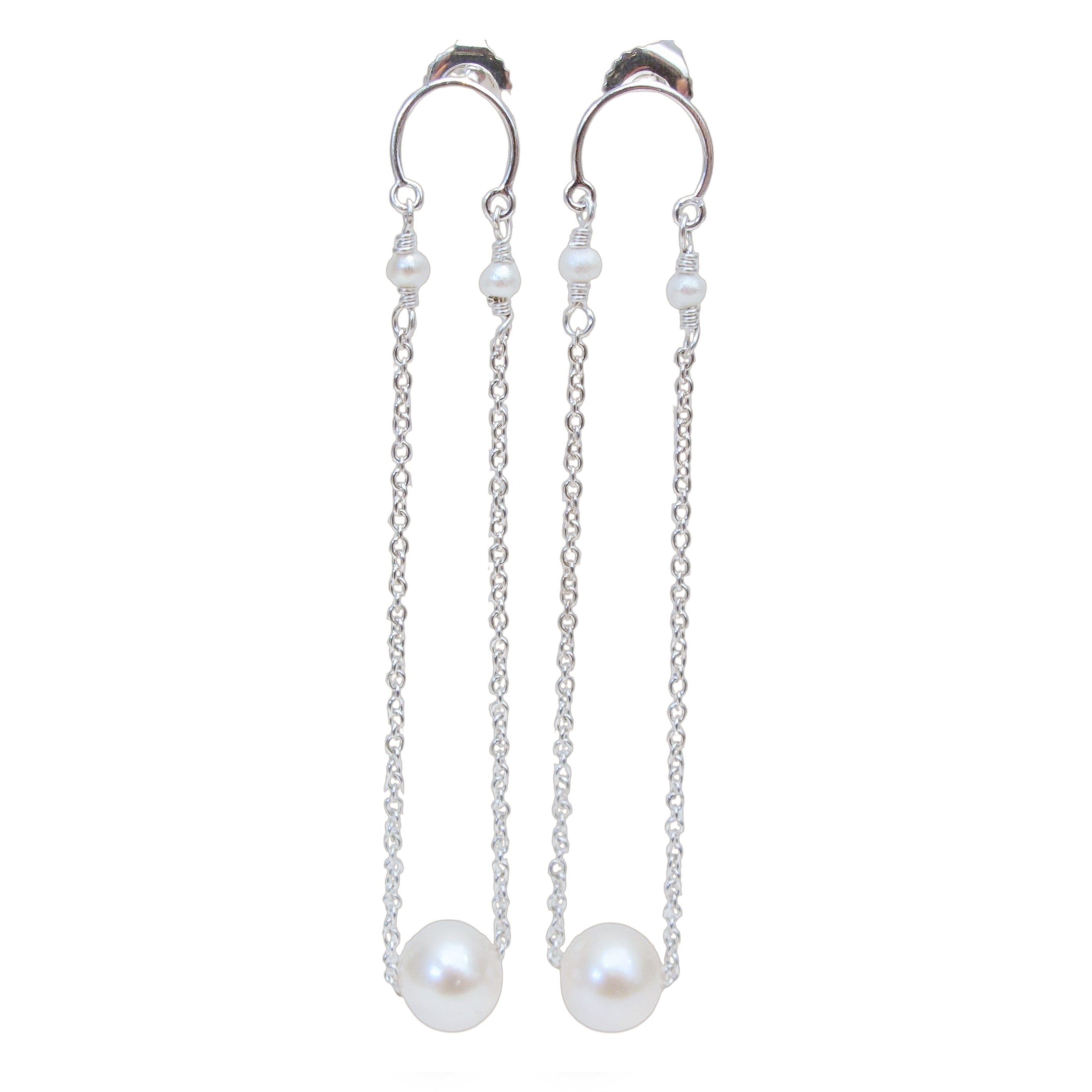 Mounir Pearl Drop Sterling silver earrings