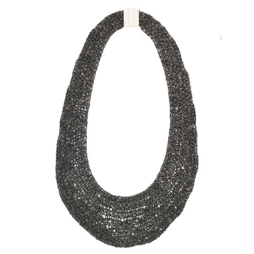 Maria Rzewuska Oxidised Silver Statement Woven Chain Necklace