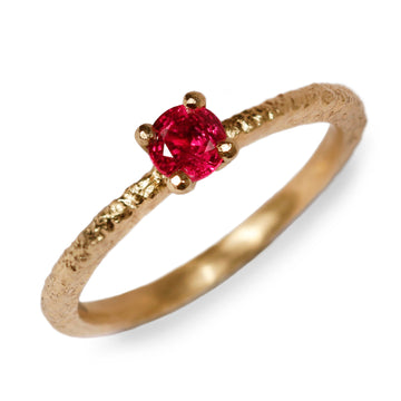 Maya Selway 18ct Yellow Gold and Ruby Solitaire Una Ring