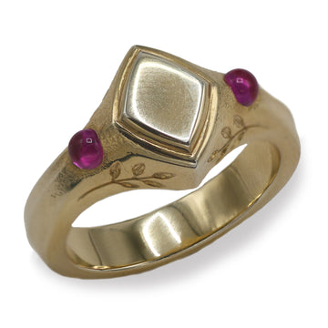 Maisy Beardmore 'Legacy' 9ct Yellow Gold and Ruby Signet Ring