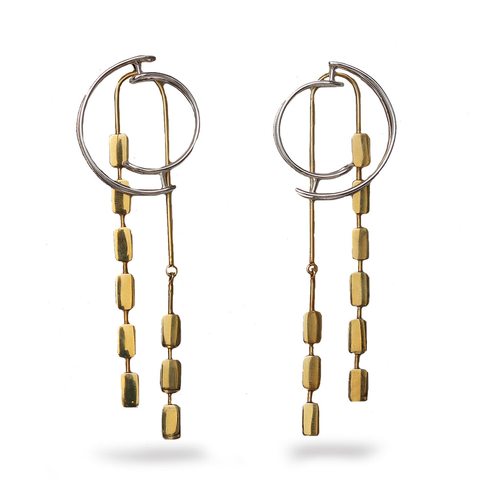 Matilda Press Lamppost Earrings in Silver and Gold Plating