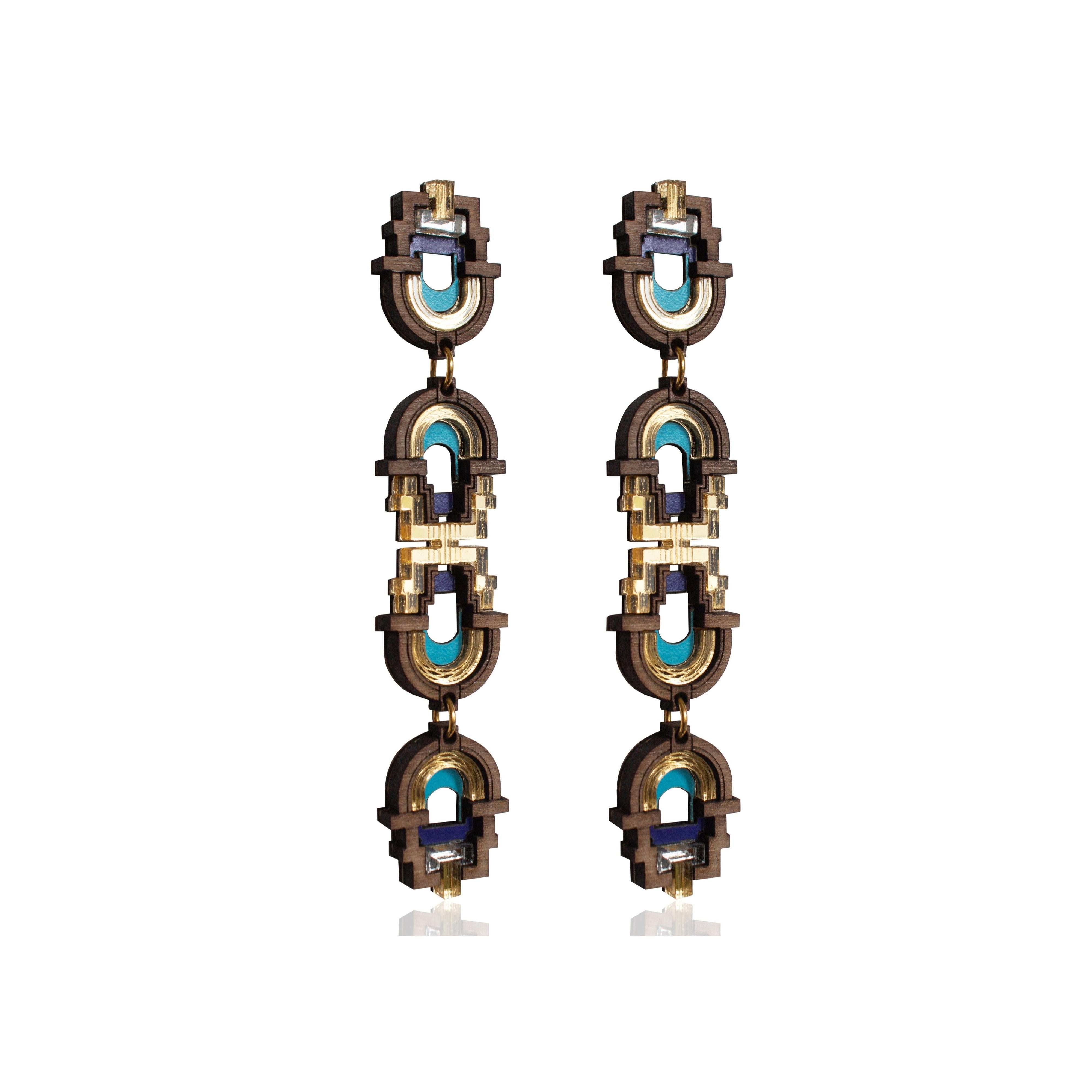 Chalk Jewellery Zyanya Long Drop Earrings in Jade