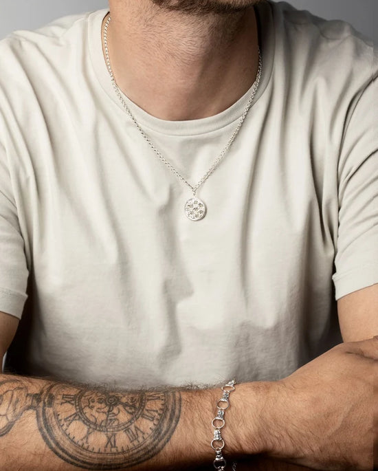 Aurum Silver Mens Asterias Necklace