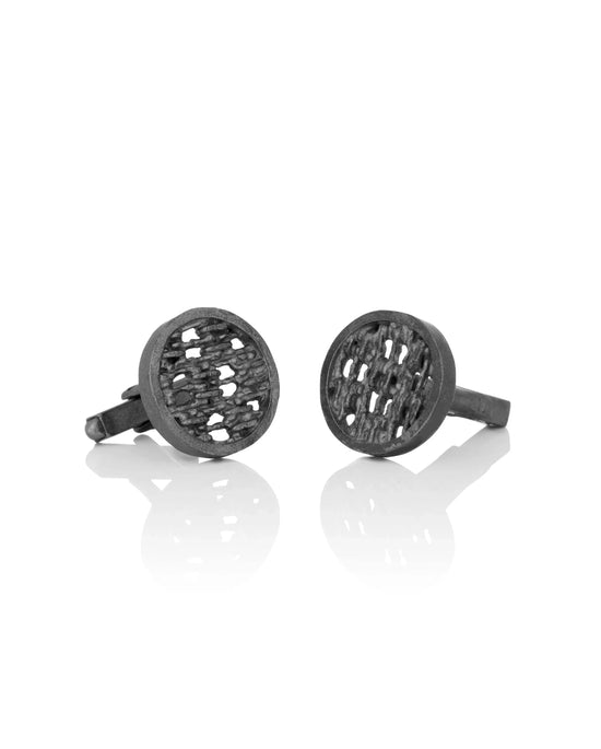 Aurum Oxidised Silver Asterias Cufflinks
