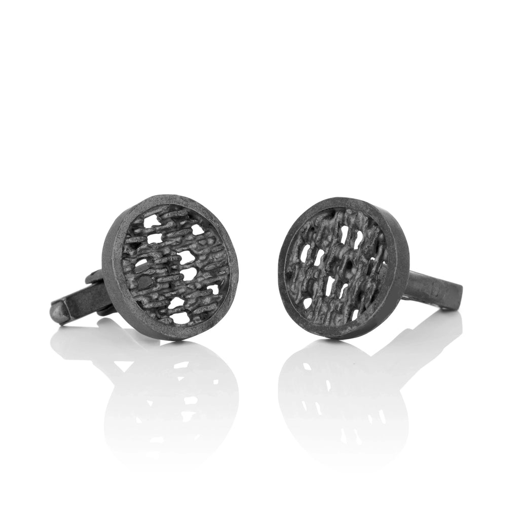 Aurum Oxidised Silver Asterias Cufflinks